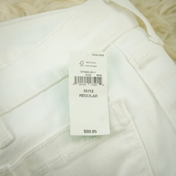 Gap 31 Size 12 White 70s Flare High Rise Stretch Button Zip Denim Jeans NEW - Picture 7 of 9